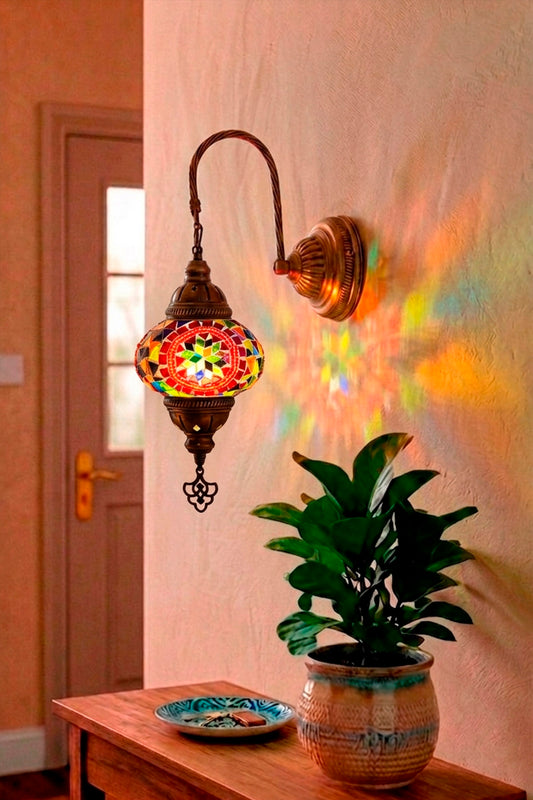 Lámpara turca de pared S cicek multicolor + ampolleta