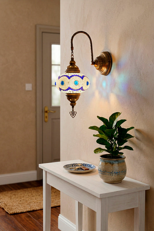 Lámpara turca de pared M Girdap blanca + ampolleta