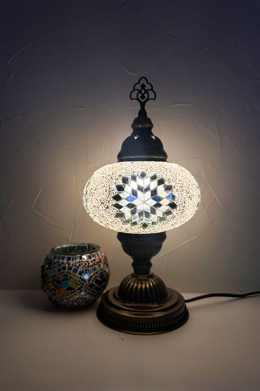 Lámpara turca de mesa M Hajima blanca + ampolleta