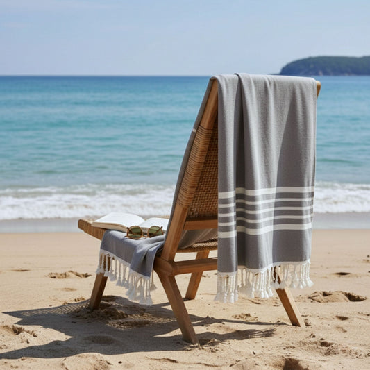 Toalla Turca de Algodón Karadeniz Gris 0,96 x 1,80 m