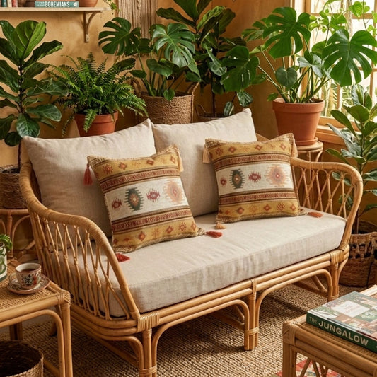 Cojín turco 44x44 Kilim Beige y Café claro