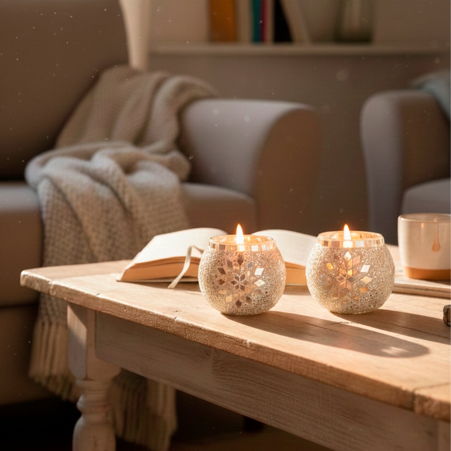 Par de portavelas simples Blancos