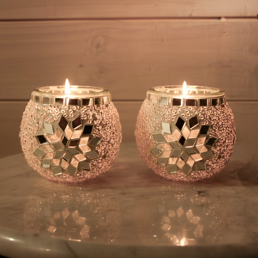 Par de portavelas simples Blancos