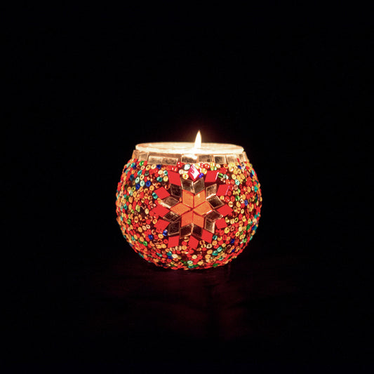 Portavela de mosaico turco Estrella multicolor