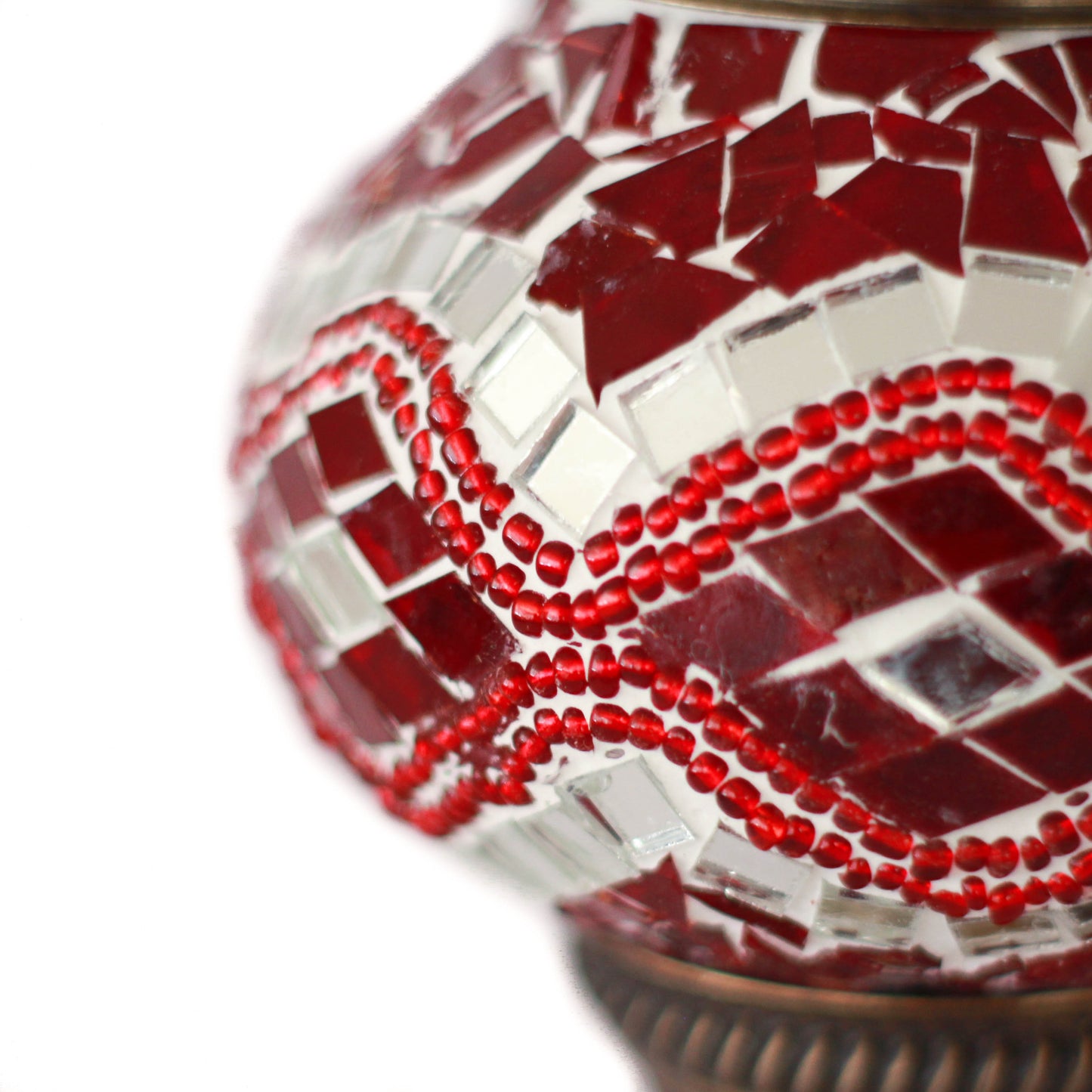 Lámpara turca de pie de 7 esferas S rojas