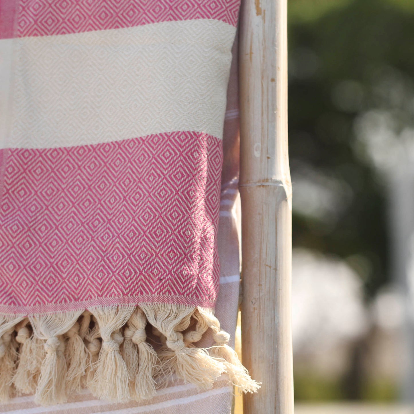 Toalla Turca de Algodón Mármara Fucsia 1 x 1,75 m