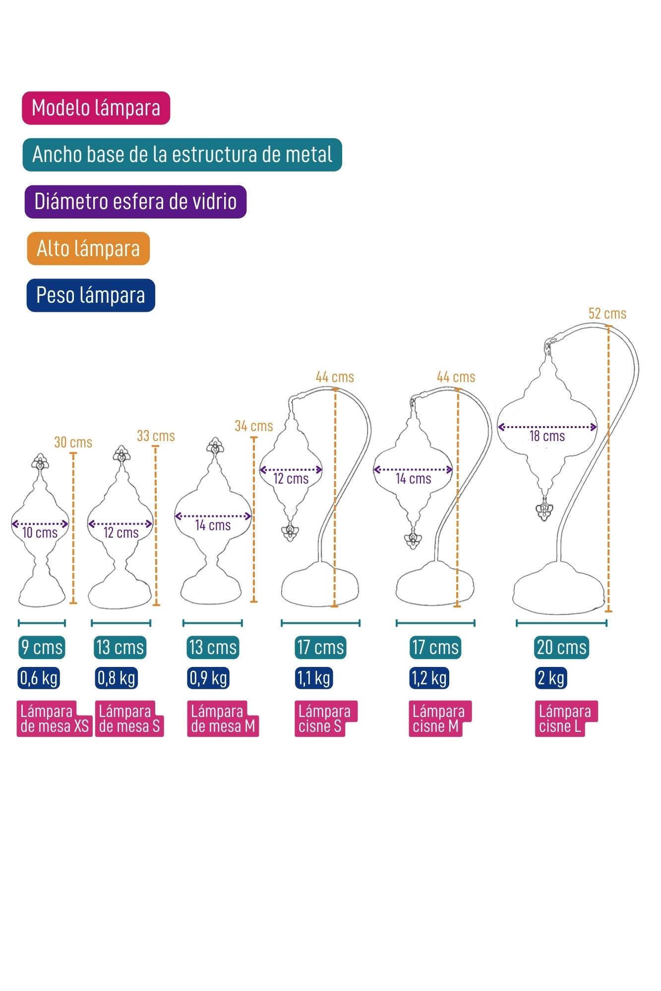 Lámpara turca de mesa S Cicek naranja + ampolleta