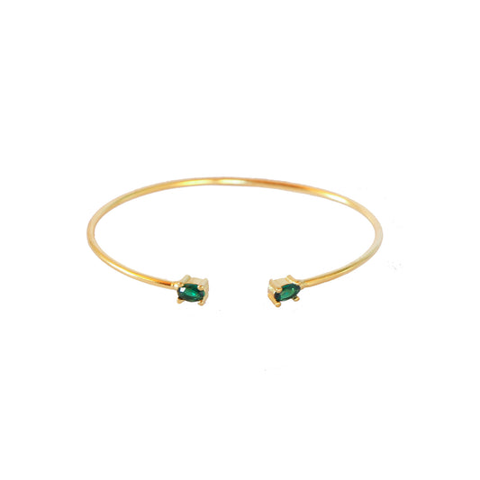 Esclava Zenit verde - Baño de oro 22k