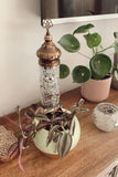 Lámpara turca de mesa cilíndrica S blanca