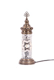 Lámpara turca de mesa cilíndrica S blanca
