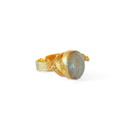 Anillo ajustable Troya cuarzo rutilado