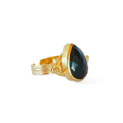 Anillo ajustable Troya Negro
