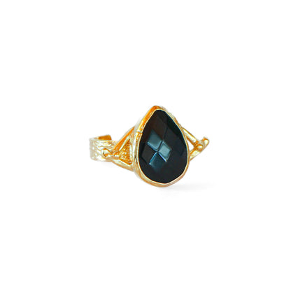 Anillo ajustable Troya Negro