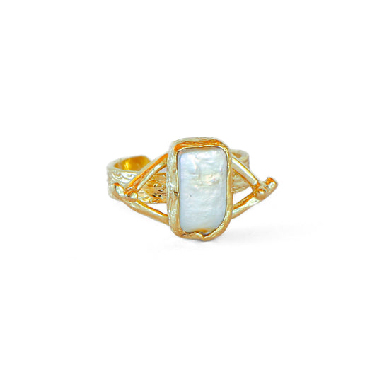 Anillo ajustable Troya Perla