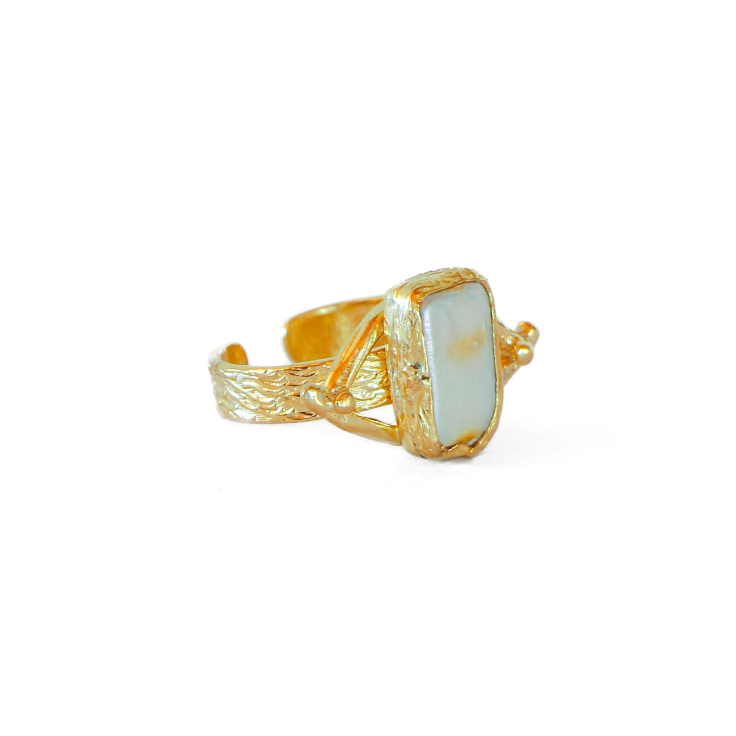 Anillo ajustable Troya Perla