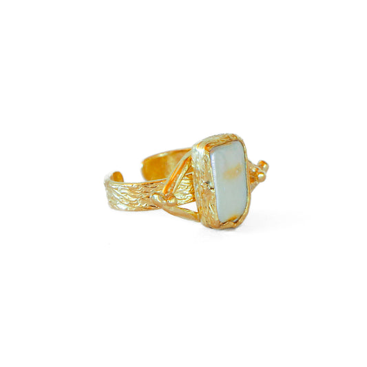 Anillo ajustable Troya Perla