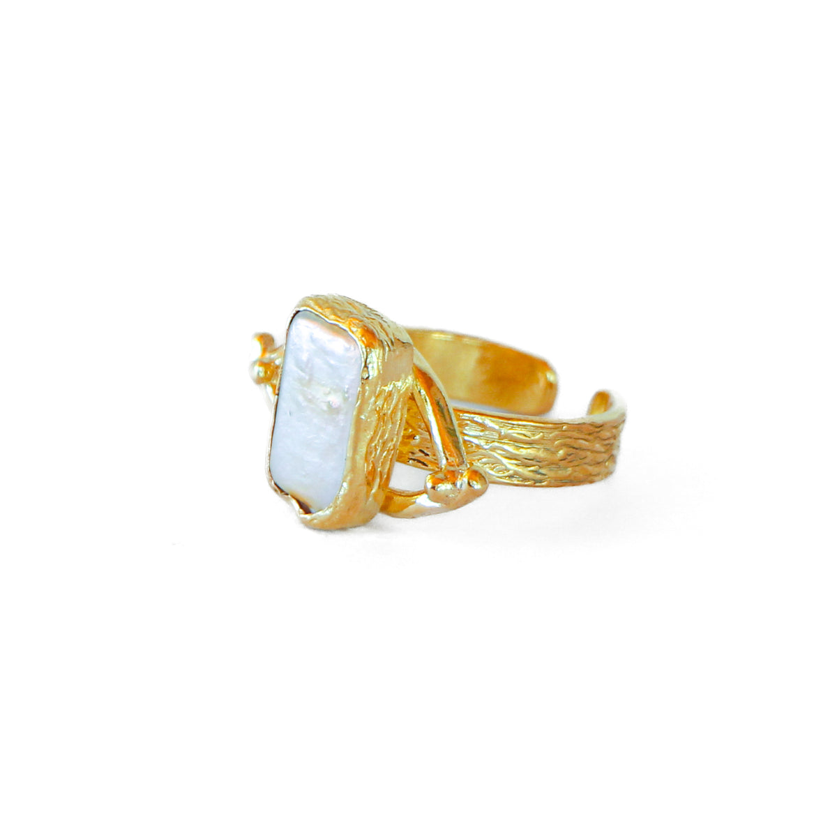 Anillo ajustable Troya Perla