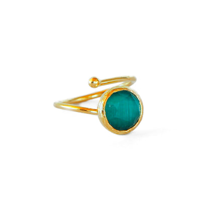 Anillo ajustable Rocío Verde esmeralda