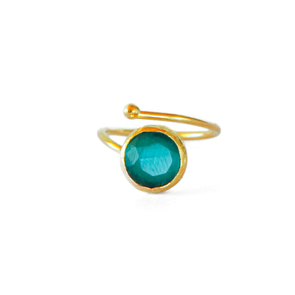 Anillo ajustable Rocío Verde esmeralda