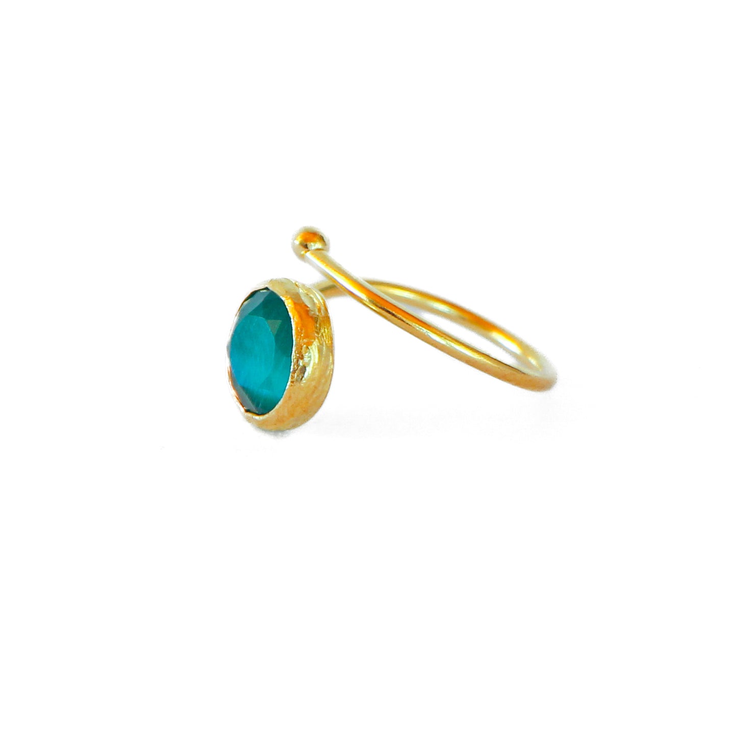 Anillo ajustable Rocío Verde esmeralda