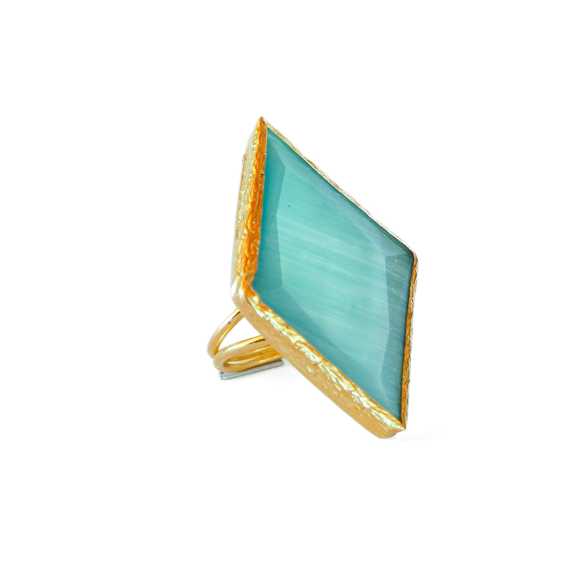 Anillo ajustable Rombo L Turquesa