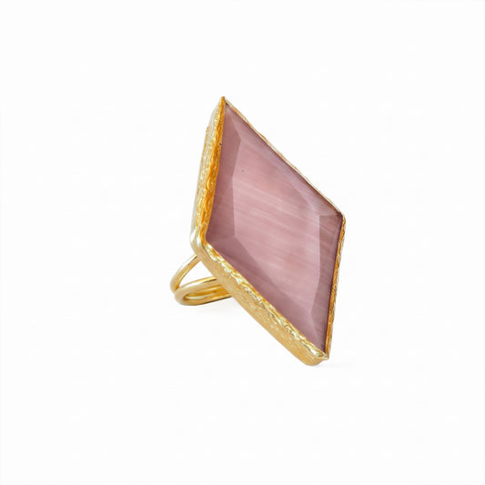 Anillo ajustable Rombo L Palo rosa