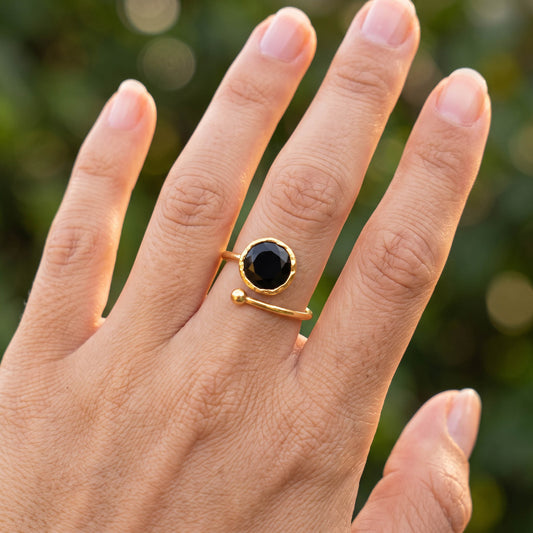 Anillo ajustable Rocío Negro
