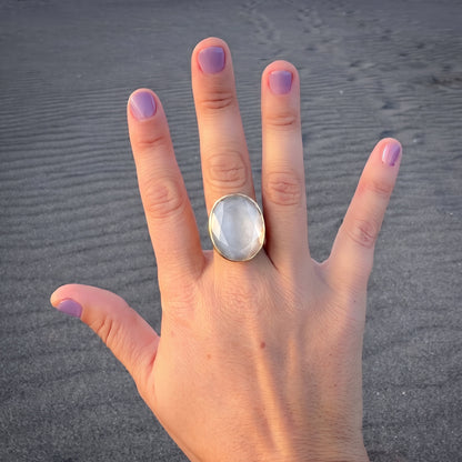 Anillo ajustable Deniz Gris - Baño de oro 22 k