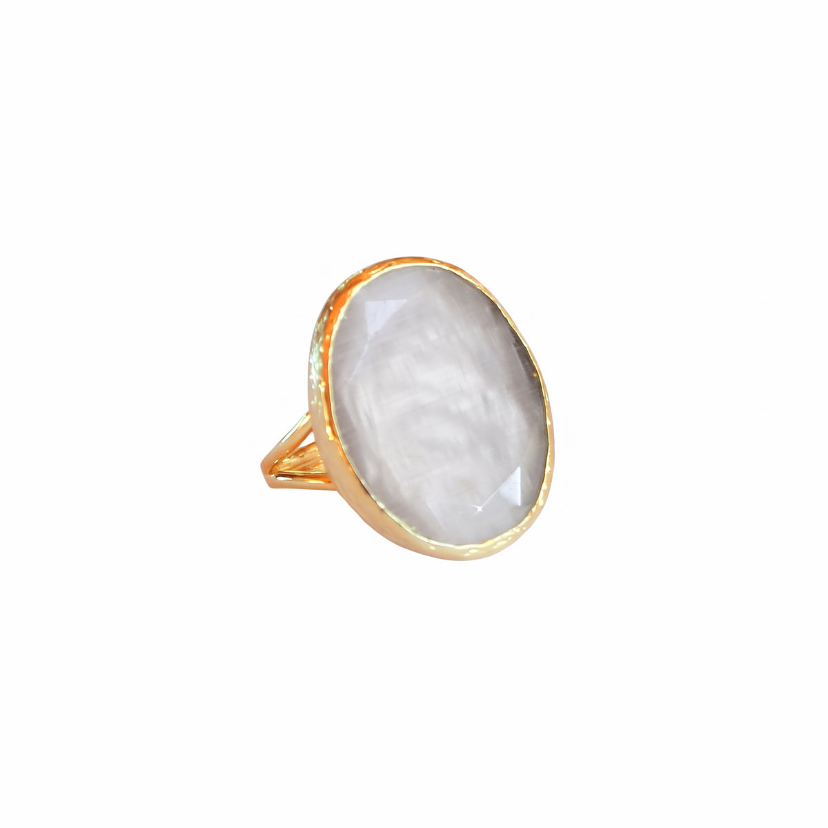 Anillo ajustable Deniz Gris - Baño de oro 22 k