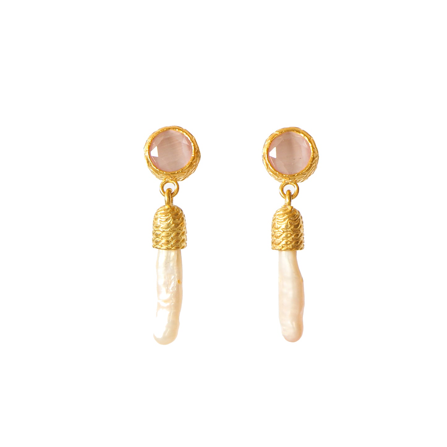 Aros Latif Rosados - Baño de oro 22k