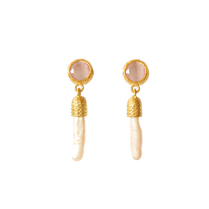 Aros Latif Rosados - Baño de oro 22k