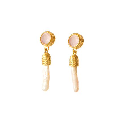 Aros Latif Rosados - Baño de oro 22k