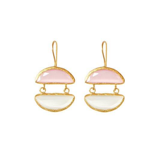 Aros Alara Rosado - Baño de oro 22k