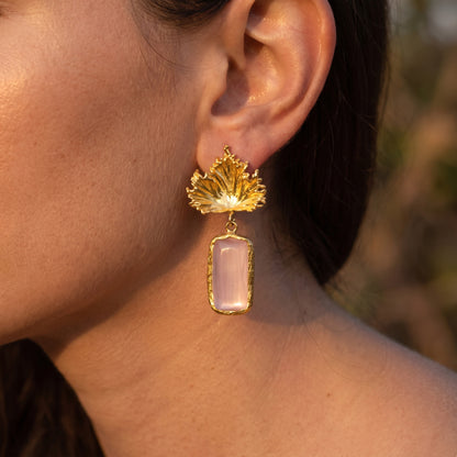 Aros Otoño Rosa - Baño de oro 22k