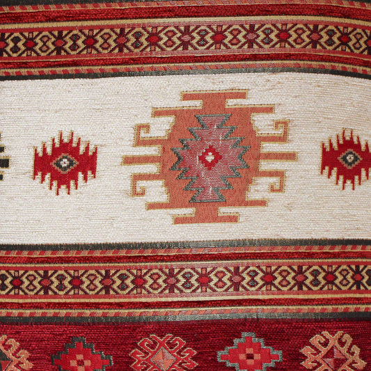 Cojín turco 44x44 Kilim Beige y Rojo