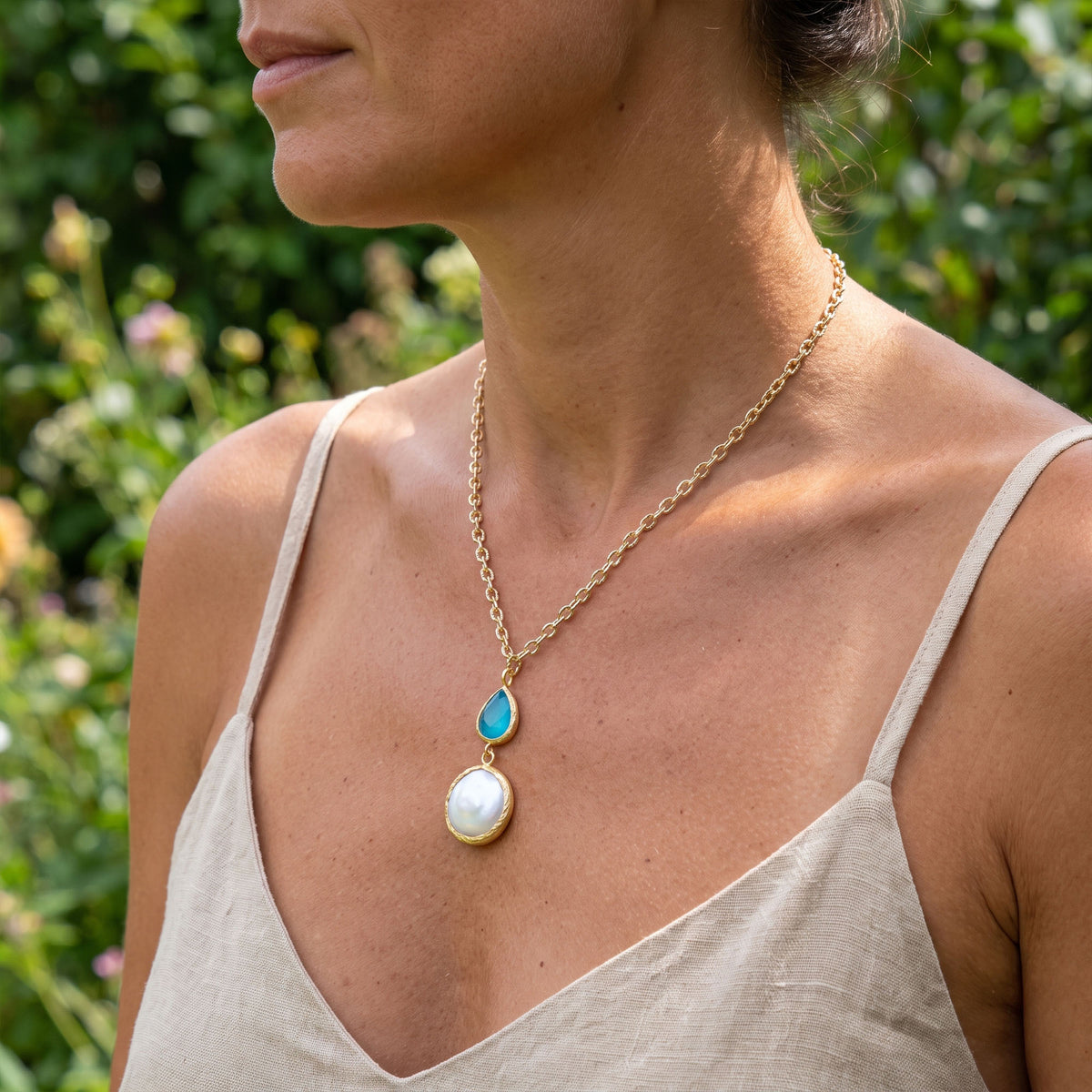 Collar cadena Siena turquesa