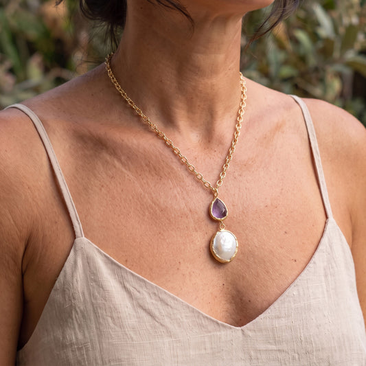 Collar cadena Siena morado