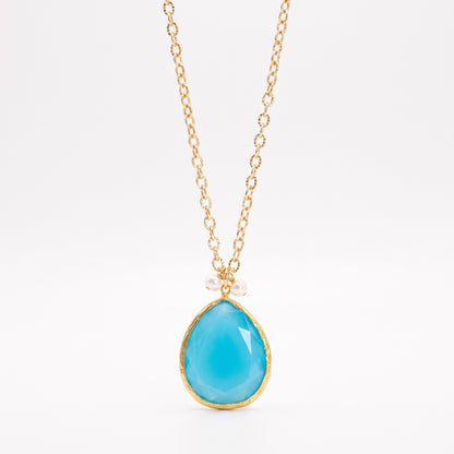 Collar cadena Rabat turquesa