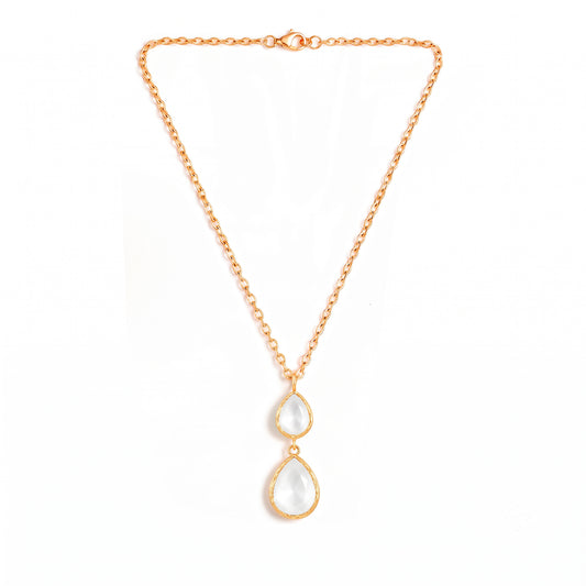 Collar cadena Doble Aura Blanco