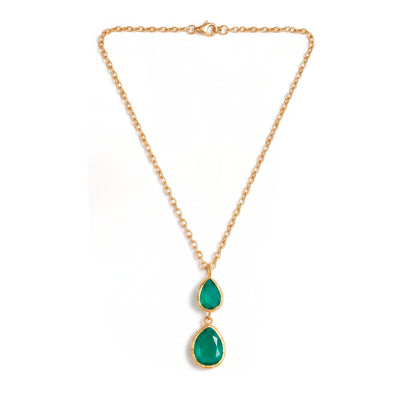 Collar cadena Doble Aura Verde esmeralda