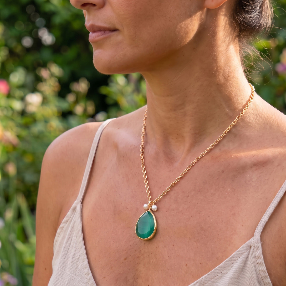 Collar cadena Rabat verde