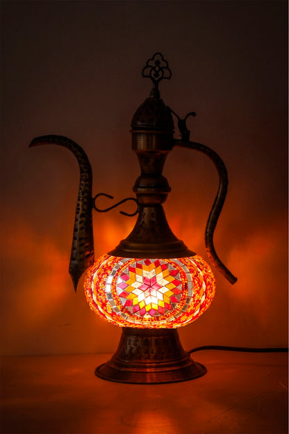 Lámpara turca de mesa Aladín naranja + ampolleta