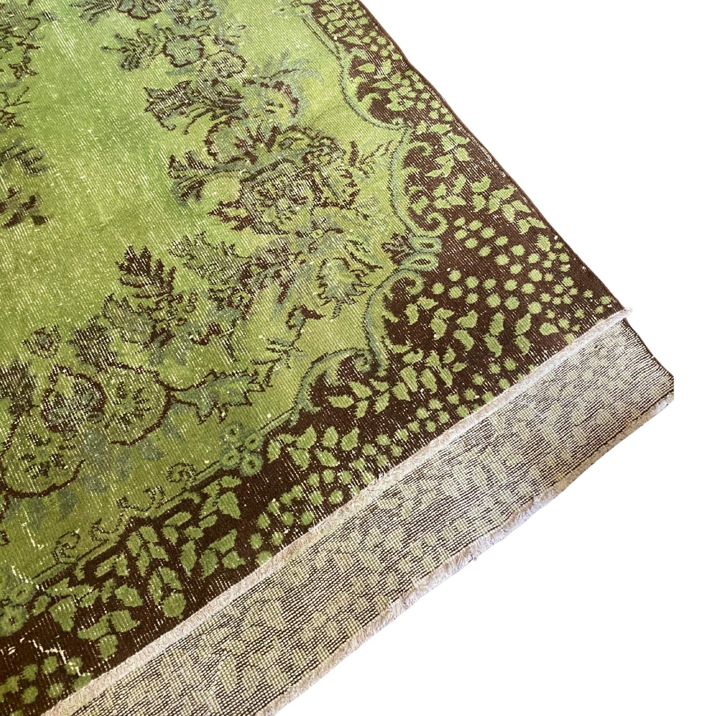 Alfombra vintage turca verde 2,65x1,67 m