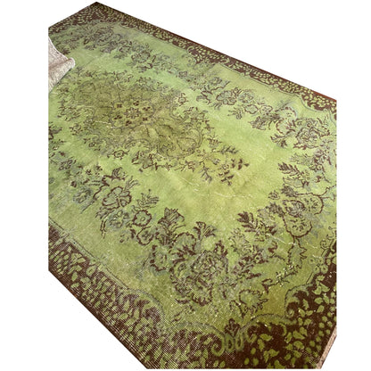 Alfombra vintage turca verde 2,65x1,67 m