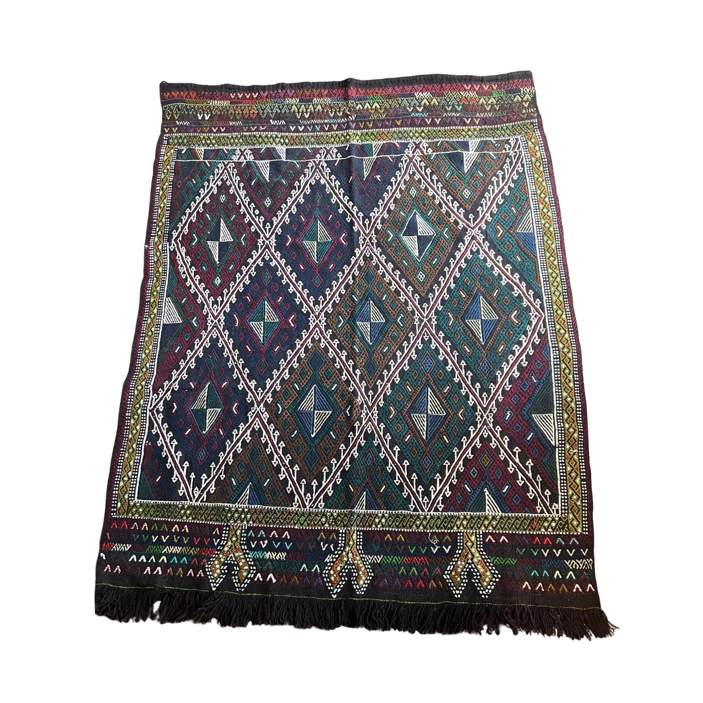Kilim artesanal de Turquía lana hecho a mano 1,61 x 1,24