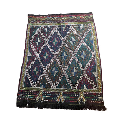 Kilim artesanal de Turquía lana hecho a mano 1,61 x 1,24