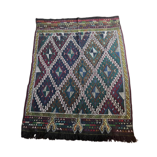 Kilim artesanal de Turquía lana hecho a mano 1,61 x 1,24