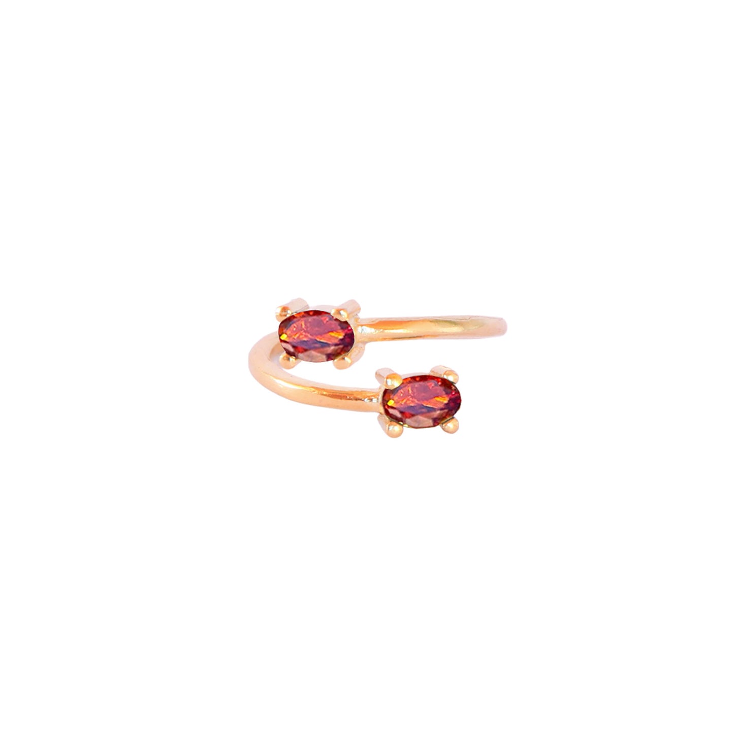 Anillo ajustable Zenit granate - Baño de oro 22 k