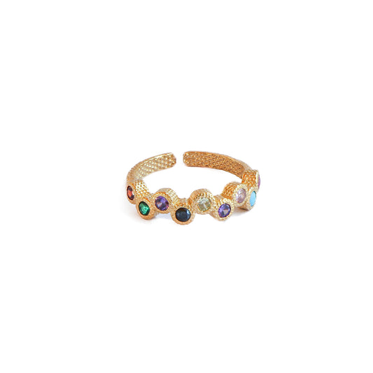 Anillo ajustable Capadocia Nº1 mix - Baño de oro 22 k