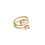 Anillo ajustable Fadia doble cristal